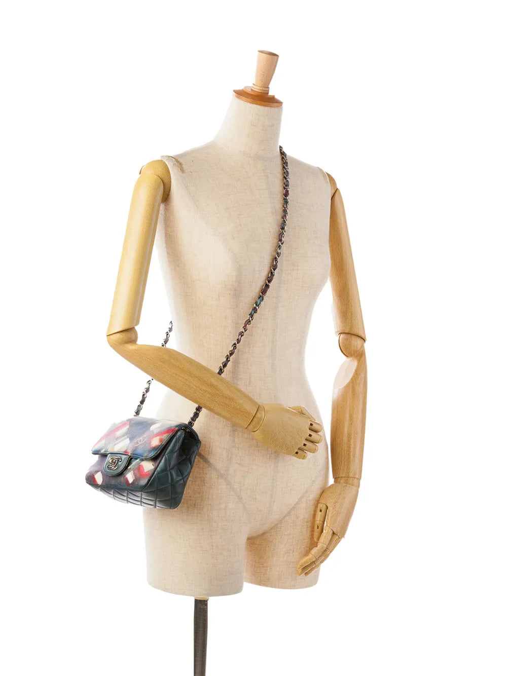 Pre-OwnedCHANEL Pre-Owned2016-2017 Mini Square Classic Printed Lambskin Airlines Flap crossbody bag