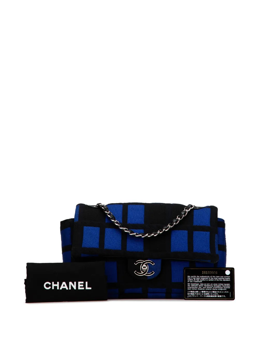 Pre-OwnedCHANEL Pre-Owned2013-2014 Medium Jersey Grid Single Flap shoulder bag