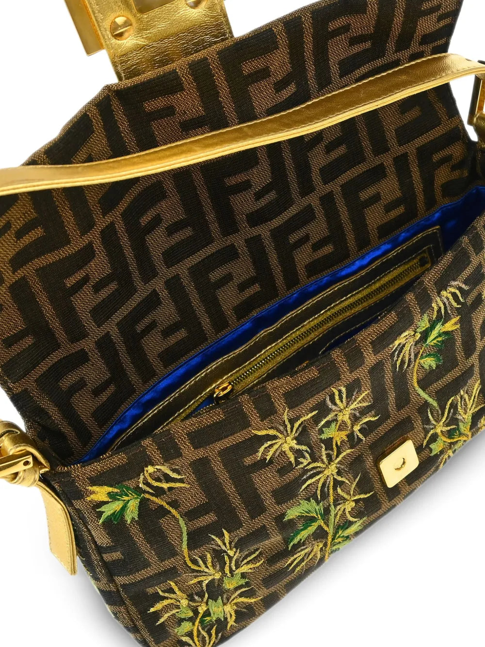 Pre-OwnedFendi Pre-Owned1990-2000s Zucca Floral Baguette shoulder bag