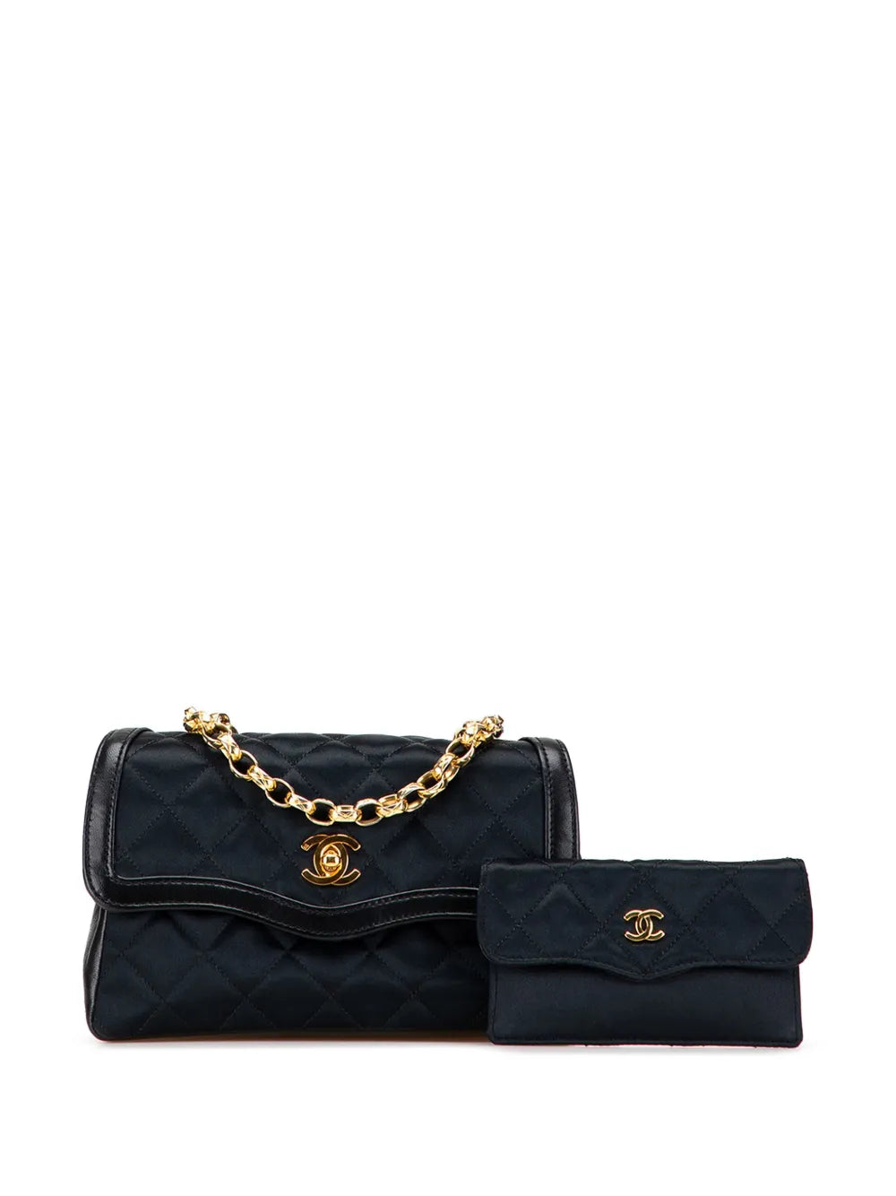 Pre-OwnedCHANEL Pre-Owned1989-1991 CC Quilted Satin Bijoux Chain Single Flap crossbody bag