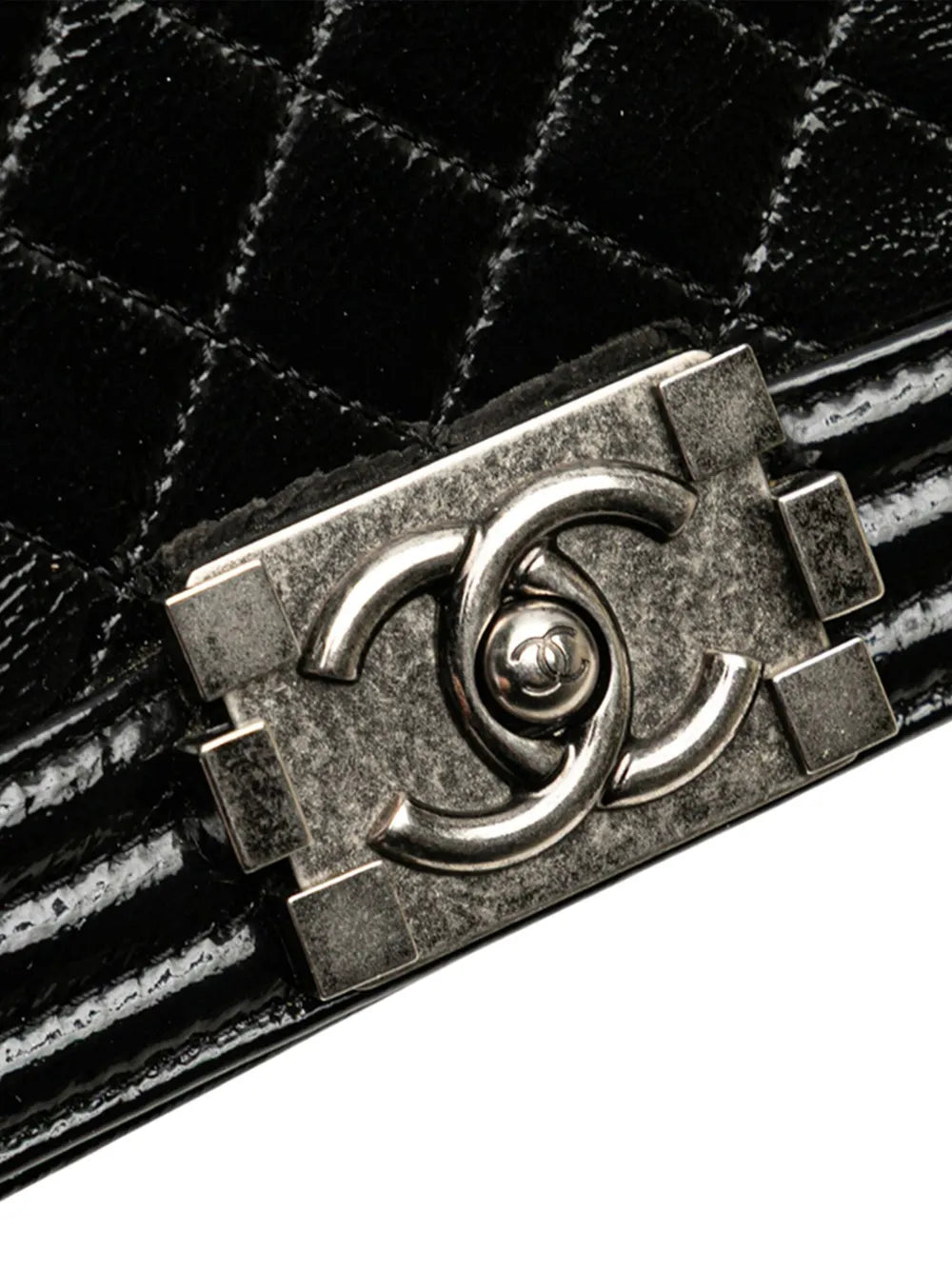 Pre-OwnedCHANEL Pre-Owned2014 Small Quilted Patent Boy Flap crossbody bag