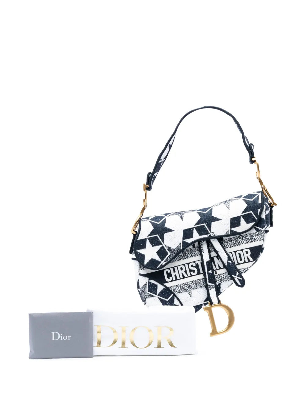 Pre-OwnedChristian Dior Pre-Owned2021 Embroidered Canvas Stars Saddle Bag shoulder bag