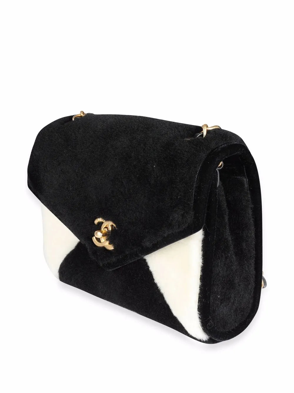 Pre-OwnedCHANEL Pre-OwnedCC Turn-lock shearling shoulder bag