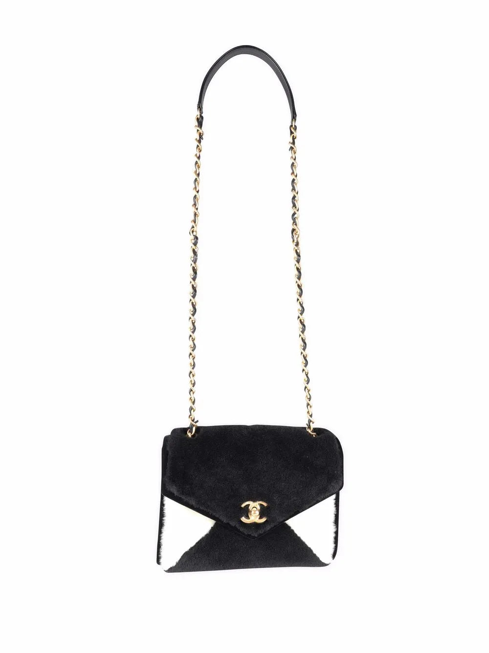 Pre-OwnedCHANEL Pre-OwnedCC Turn-lock shearling shoulder bag