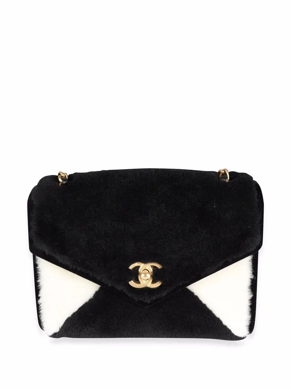 Pre-OwnedCHANEL Pre-OwnedCC Turn-lock shearling shoulder bag