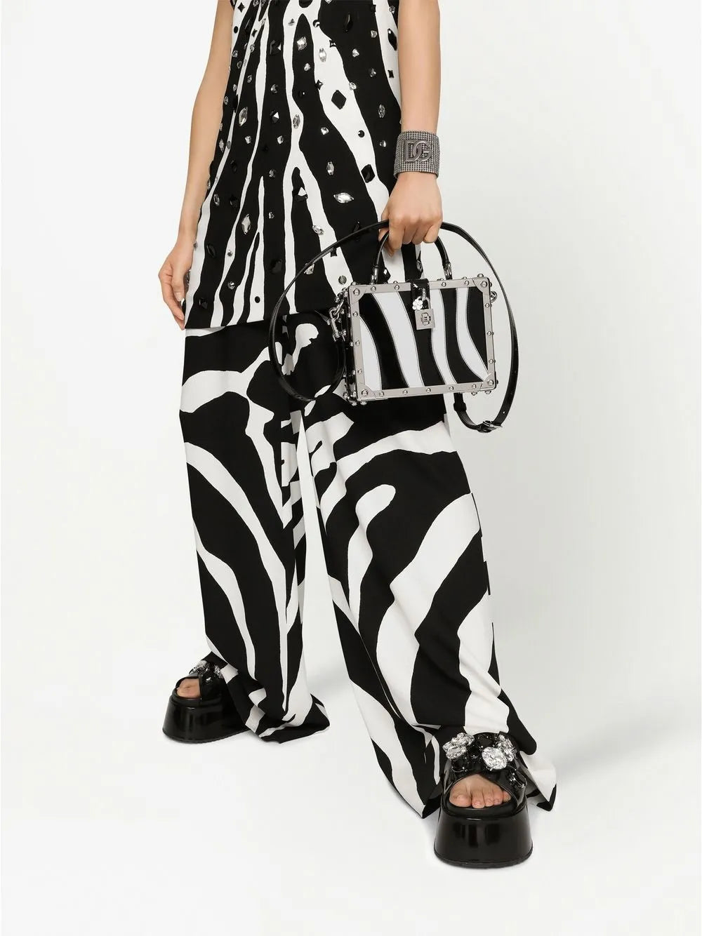 Dolce & GabbanaDolce Box zebra-print top-handle bag