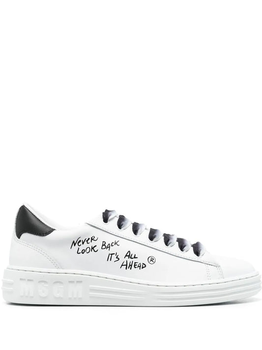 MSGM Slogan-Print Leather