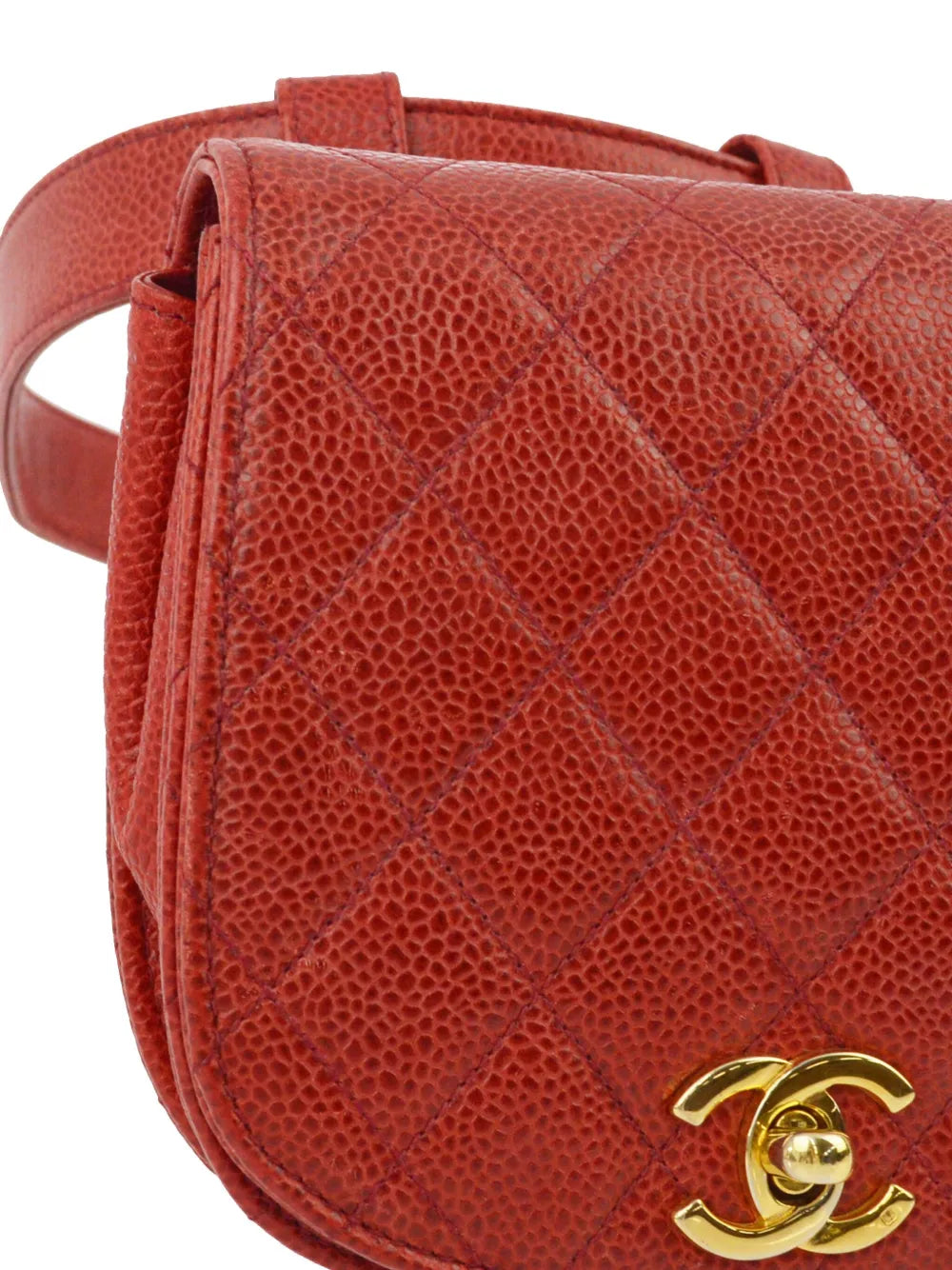 Pre-OwnedCHANEL Pre-Owned1990 CC turn-lock diamond-quilted belt bag