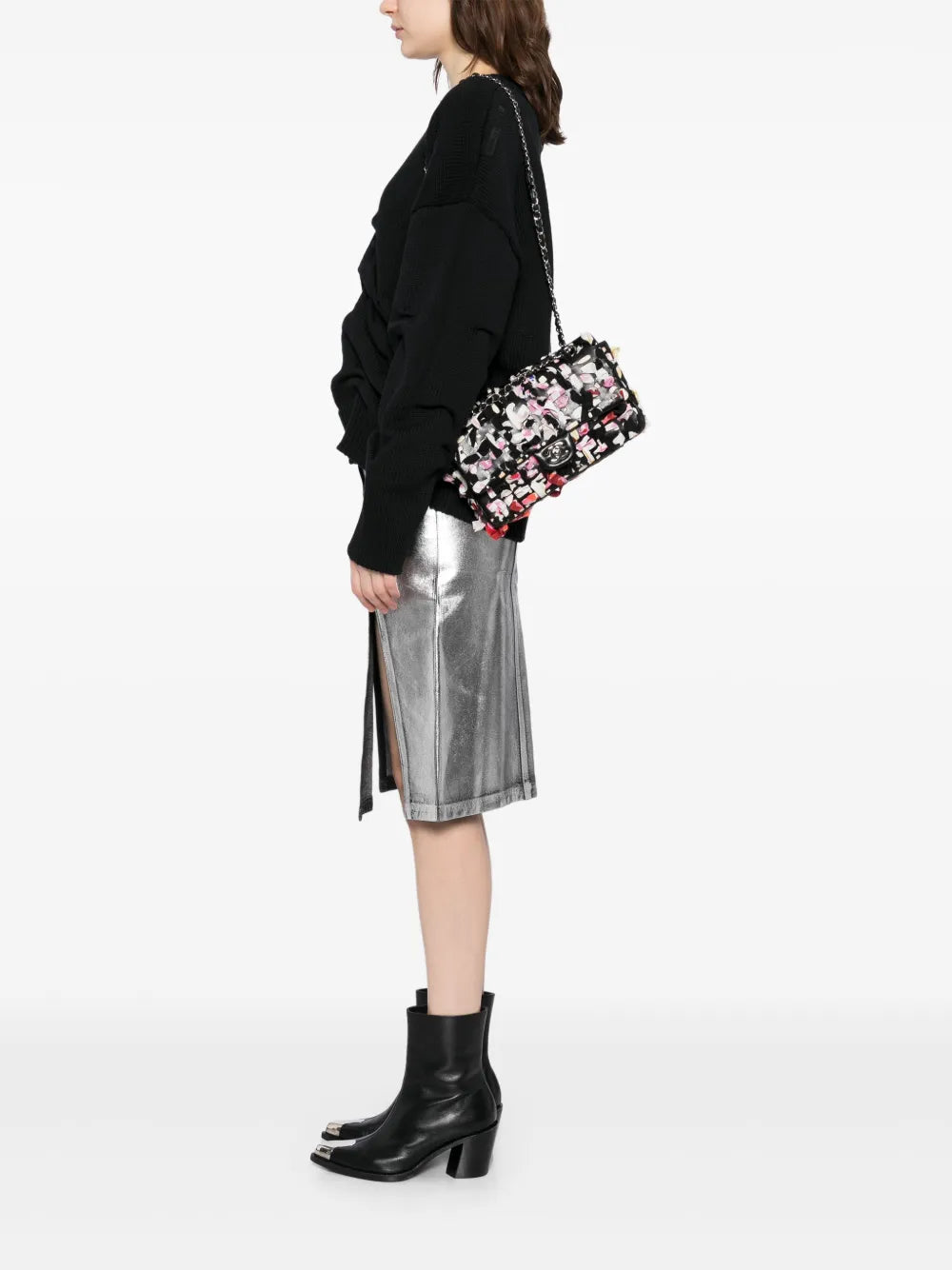 Pre-OwnedCHANEL Pre-Ownedsilk ribbon classic bag