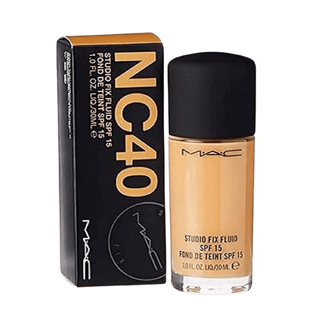 MAC Studio Fix Fluid SPF 15 Foundation NC40 1 oz / 30ml | 24HR Matte + Oil Control | New