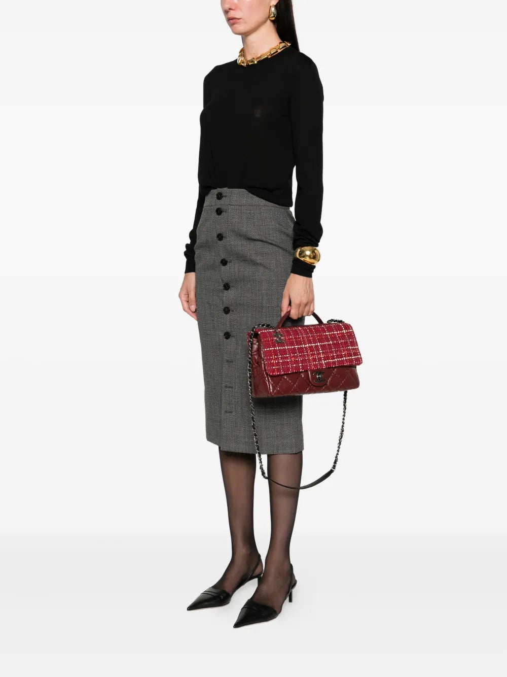 Pre-OwnedCHANEL Pre-OwnedAirlines tweed flap shoulder bag