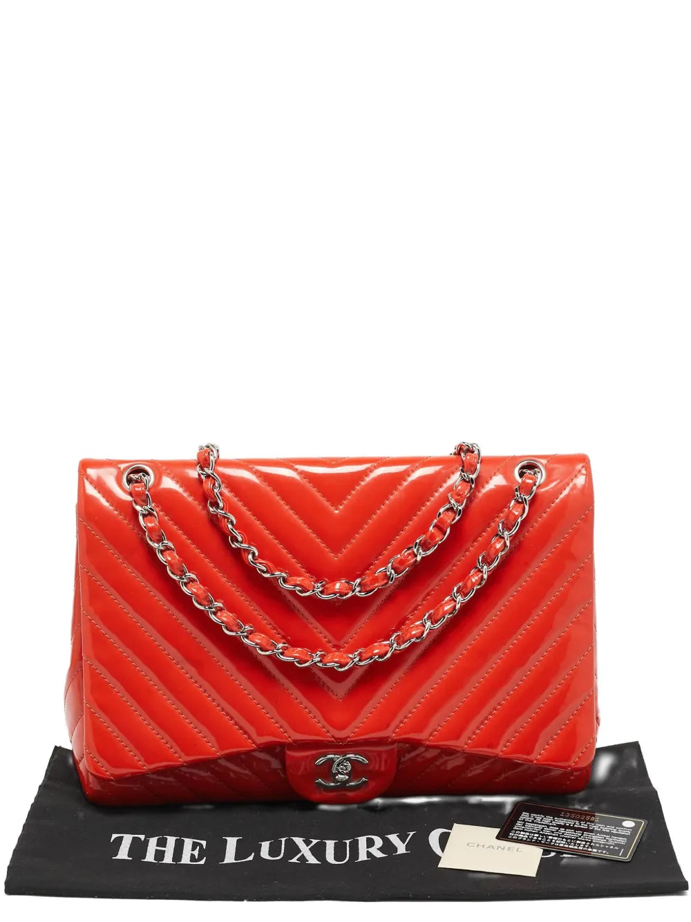 Pre-OwnedCHANEL Pre-OwnedChevron patent leather bag