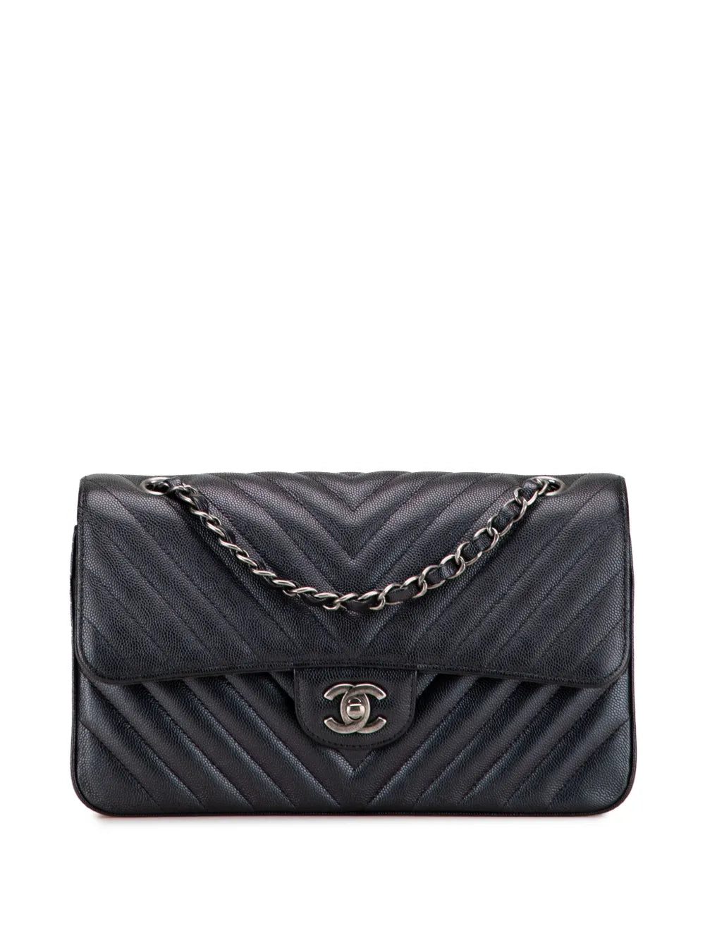 Pre-OwnedCHANEL Pre-Owned2017-2018 Medium Classic Chevron Caviar Double Flap shoulder bag