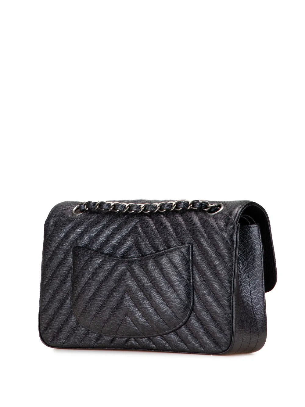 Pre-OwnedCHANEL Pre-Owned2017-2018 Medium Classic Chevron Caviar Double Flap shoulder bag