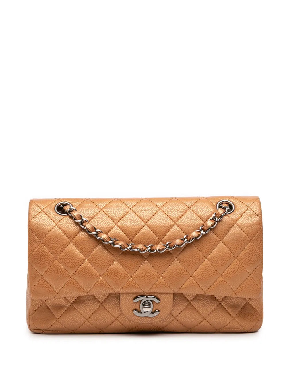 Pre-OwnedCHANEL Pre-Owned2010-2011 Medium Classic Metallic Caviar Double Flap shoulder bag